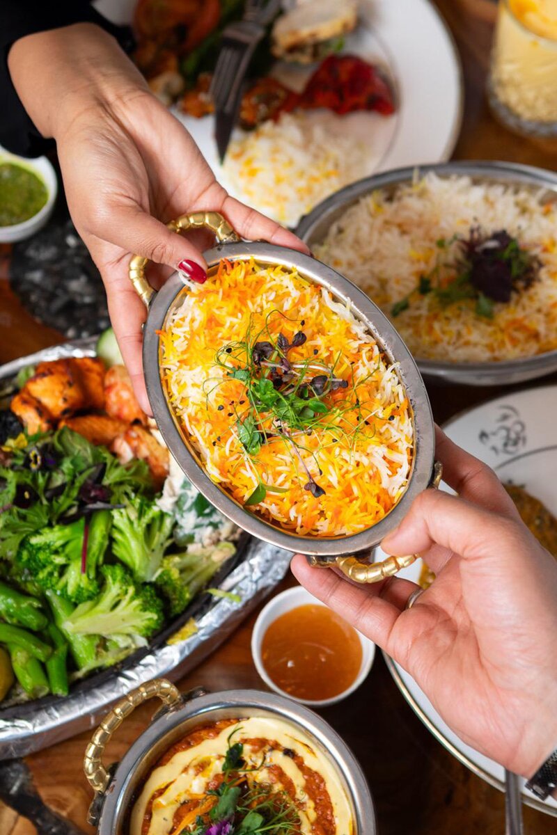 Reisgericht im Restaurant der Pension und des Hotels in Kleinmachnow